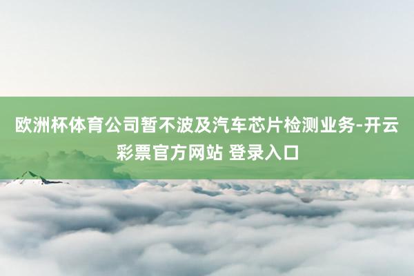 欧洲杯体育公司暂不波及汽车芯片检测业务-开云彩票官方网站 登录入口