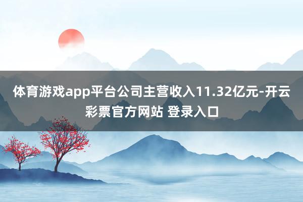 体育游戏app平台公司主营收入11.32亿元-开云彩票官方网站 登录入口