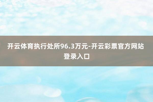 开云体育执行处所96.3万元-开云彩票官方网站 登录入口