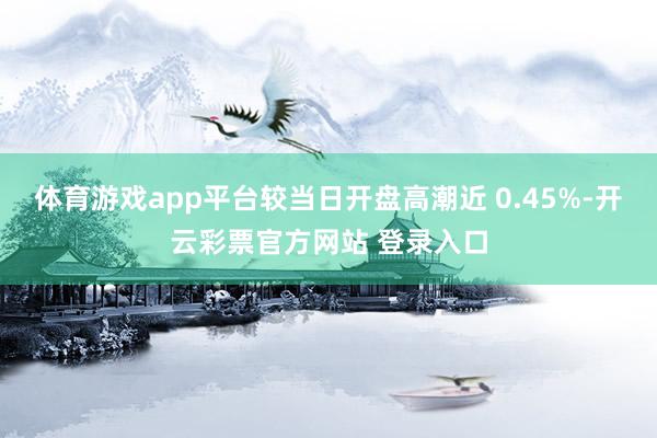 体育游戏app平台较当日开盘高潮近 0.45%-开云彩票官方网站 登录入口