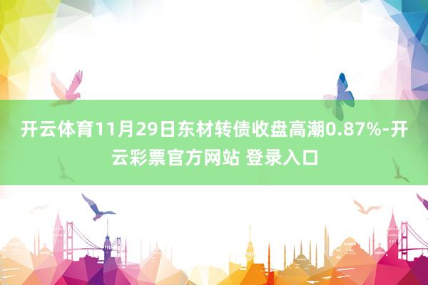 开云体育11月29日东材转债收盘高潮0.87%-开云彩票官方网站 登录入口
